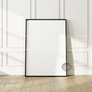 5x7 Black Tall Wood Frame Mockup, Minimalist Interior Scandinavian Frame Mockup, Vintage Villa Interior Mockup, Vertical Frame Mockup PSD