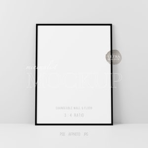 3x4 Vertical Frame Mockup, Minimalist Frame Mockup, Vertical Black Frame Mockup, Poster Mockup, Frame Mockup for Print, Frame Mockup for Art
