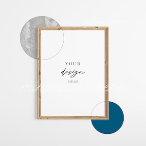 Single 3x4 Wooden Frame Mockup, Vertical Styled Frame Mockup, Minimalist Frame Mock Up for Wall Art, Digital Instant Download Mockup