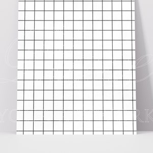 May include: A white background with a black grid pattern. The grid is made up of evenly spaced lines, creating a series of squares.