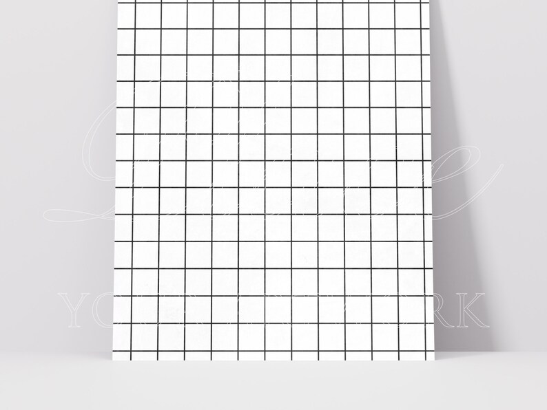 May include: A white background with a black grid pattern. The grid is made up of evenly spaced lines, creating a series of squares.