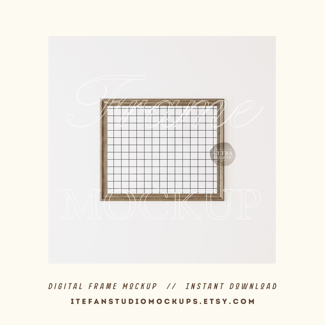 Dark Wooden Frame Mockup, Antique Frame Mockup, 5x4 Ratio Horizontal ...