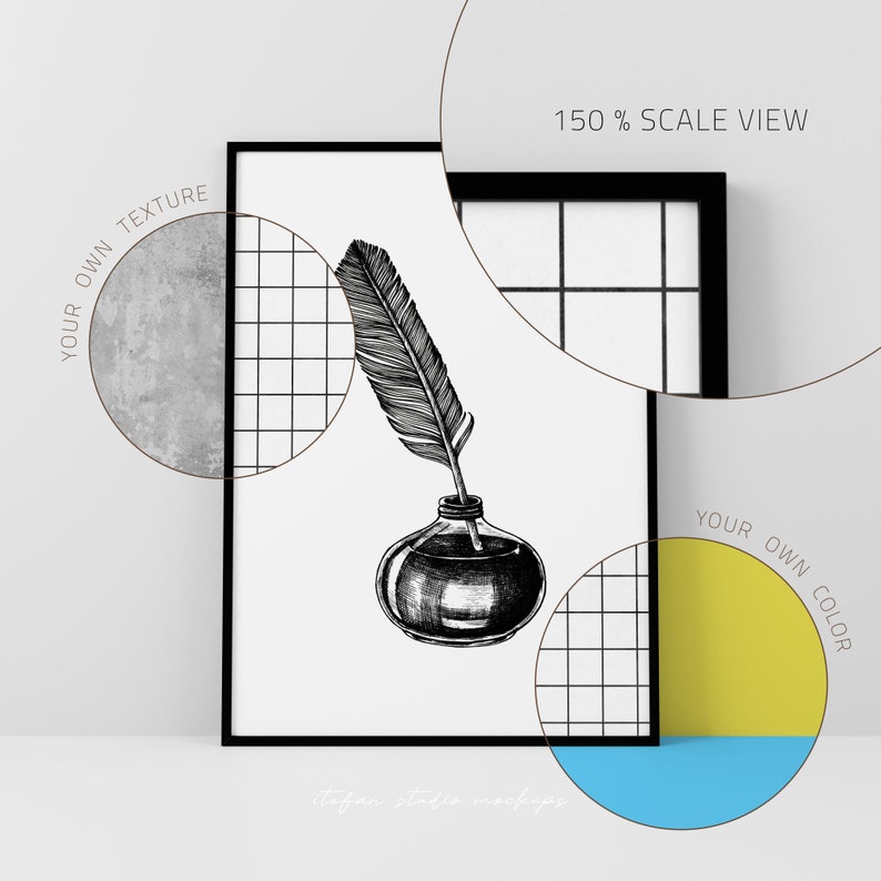 Minimalist Frame Mockup, Vertical Black Frame Mockup A4, Vertical Frame Mockup, Poster Mockup, Frame Mockup for Print, Frame Mockup for Art image 2