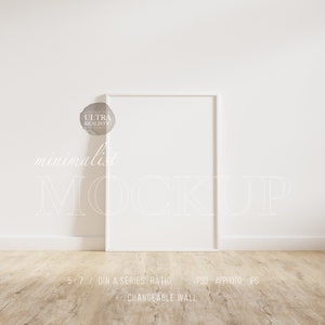 White Frame Mockup, ISO DIN A4 Thin Frame Mockup, Vertical Frame Mockup, 5x7 Frame Mockup Photoshop, Shadow Light Digital Frame Poster Print