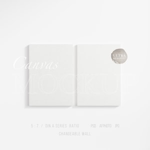 Two of Canvas Board Mockup,  5x7 Cotton Painting Board Mockup For Arts, Minimalist Frame Mockup, Modern Drawing Display, Canvas Frame Mockup