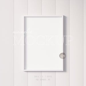 5x7 White Frame Mockup, DIN A Modern Thin Digital Vertical Frame Styled Mockup, Minimalist Clean Mockup, Frame Art Display JPG PSD Template