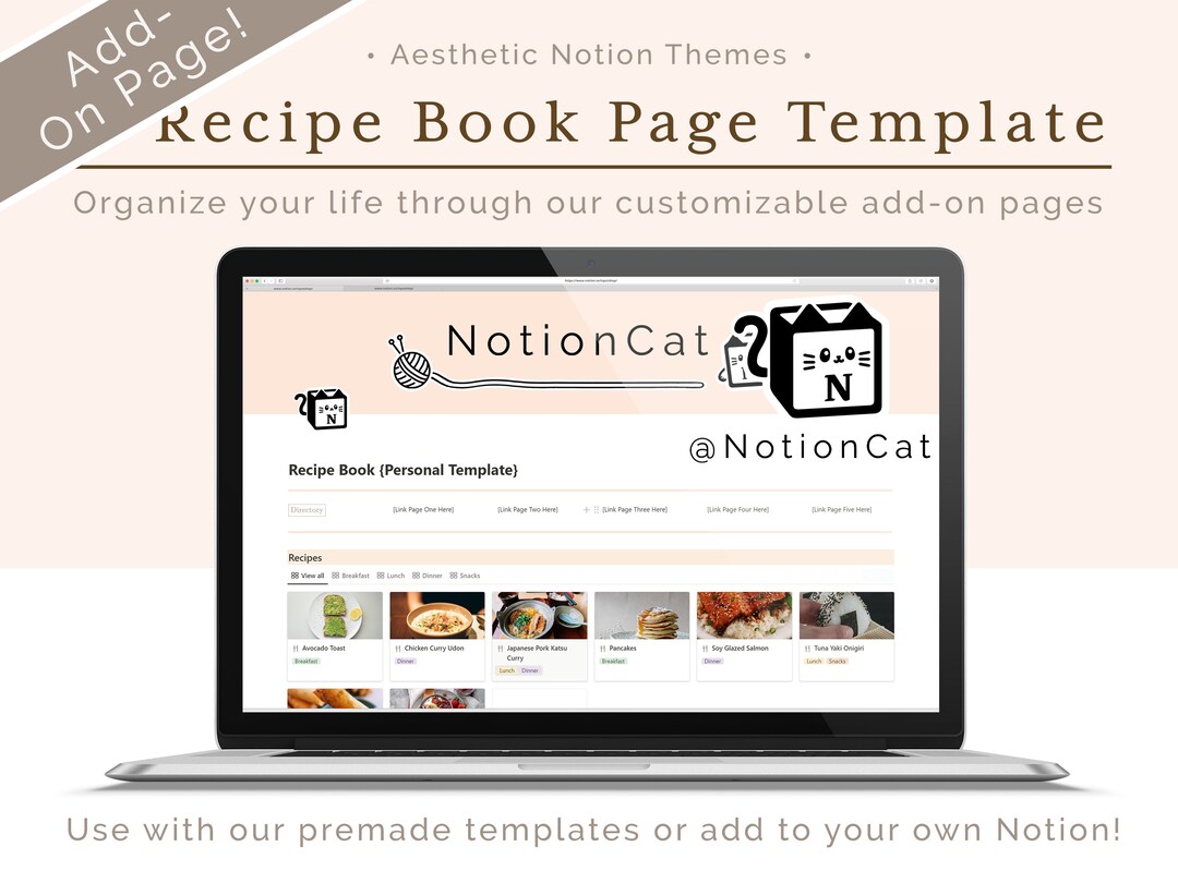 Recipe Book Notion Template Notion Recipe Book Notion Meal Etsy UK