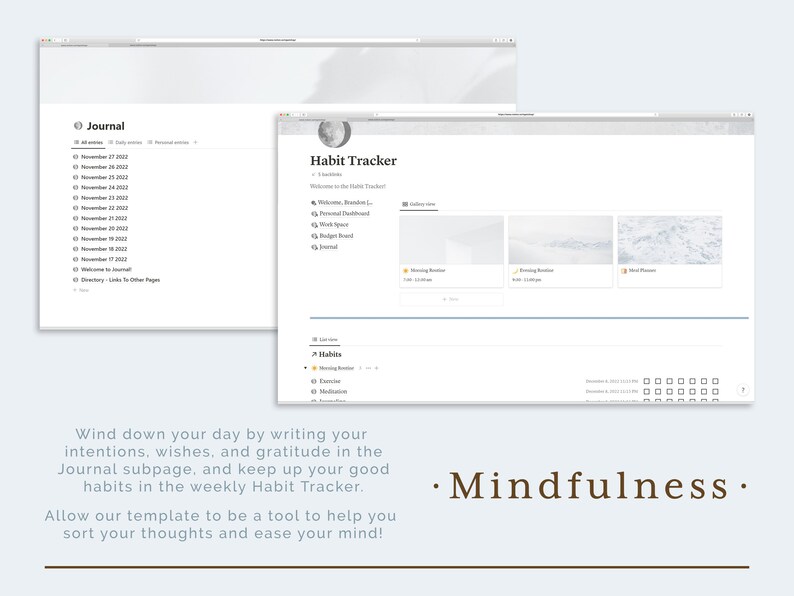 Aesthetic Minimalist Notion Template Notion Allinone Etsy Canada