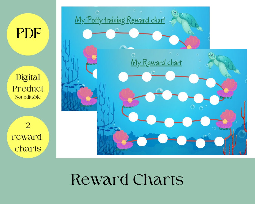 Printable Potty Training Reward Chart Digital Reward Chart Etsy