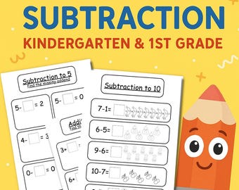 Addition and Subtraction Worksheets | Kindergarten, 1st Grade (PDF)