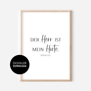 Christian Poster Psalm 23 THE LORD is MY SHEPHERD Digital Download Bible Verse Poster A4 Poster A3 Poster Christian Gift Girlfriend