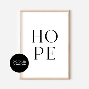 Saying Poster HOPE Digital Download Poster Hope Poster A4 Print Saying Poster Family Living Room Poster Gift Girlfriend