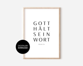 Christian Poster GOD KEEPS HIS WORD Digital Download Poster Promise Bible Verse A4 Print Christian Gift Jesus God