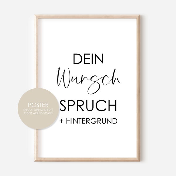 Personalisiertes Poster Poster Wunschspruch personalisiertes Geschenk Poster in Wunschgröße PDF Poster