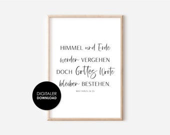 Christian poster GOD'S WORDS REMAIN Digital Download Poster Instant Download Promise Bible Verse Print Christian Gift