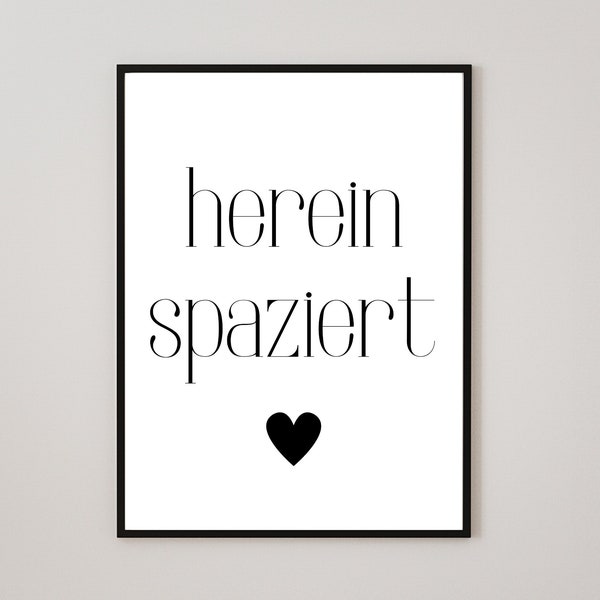 Herein Spaziert Bild Flur Poster Sprüche Schwarz Weiß Hausflur Deko Poster Eingang Bild Hausflur Einzug Bild