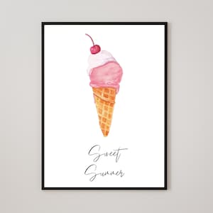 Bild Eis Gemälde Poster Eis Sommer Bilder Frühling Poster Eistüte Poster Italienische Küche Obst Poster Einzug Geschenk Bild