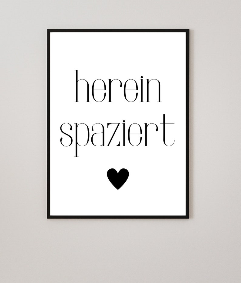 Herein Spaziert Bild Flur Poster Sprüche Schwarz Weiß Hausflur Deko