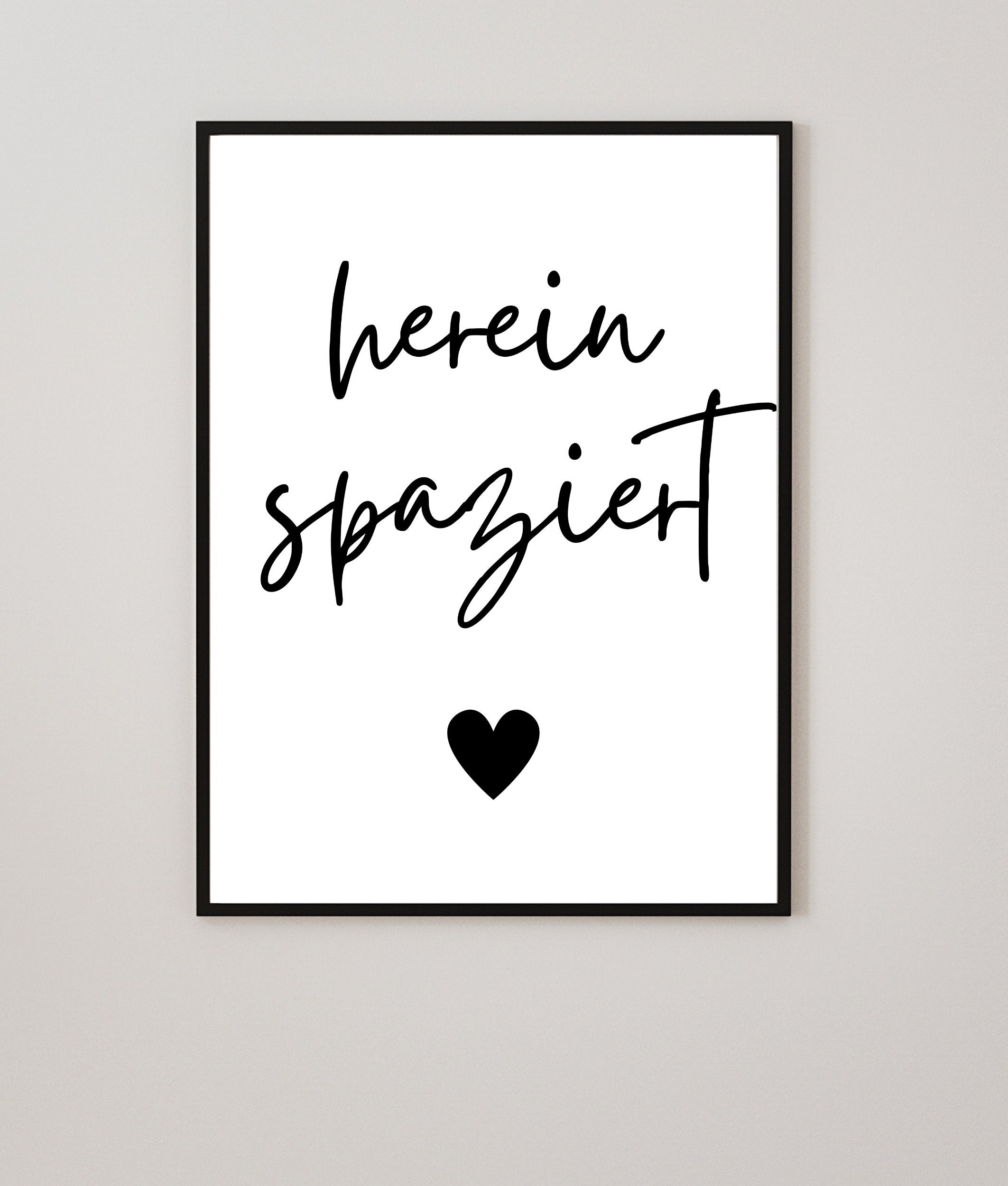 Herein Spaziert Bild Flur Poster Sprüche Schwarz Weiß Hausflur Deko