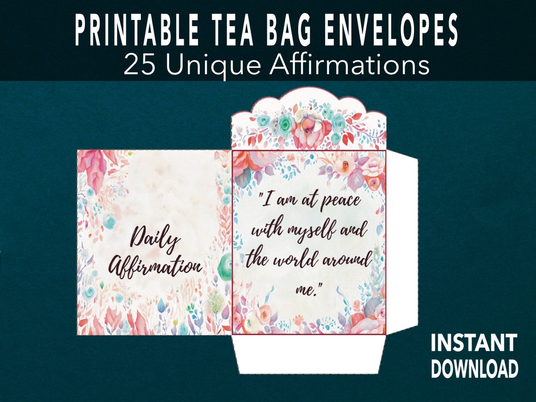 Anniversary Gift Idea for Loved Ones Printable Daily Affirmation Tea ...