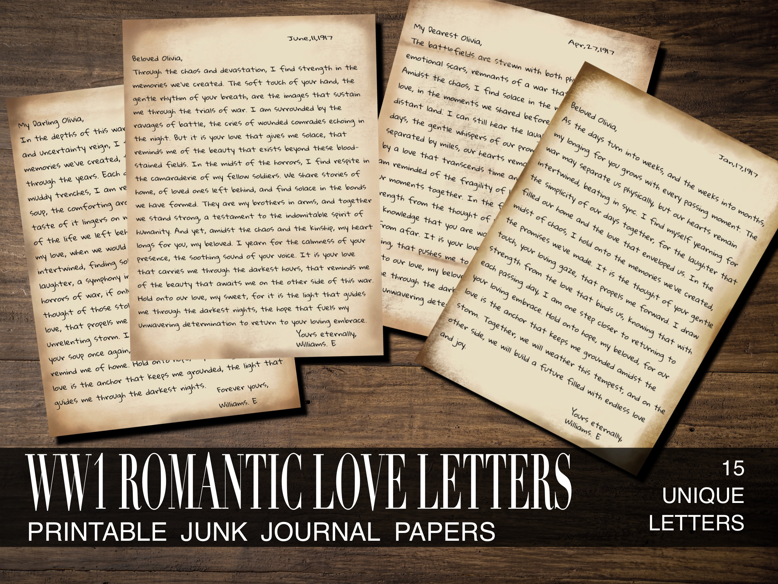 Romantic Junk Journal Vintage Love Letter Pages for Junk - Etsy