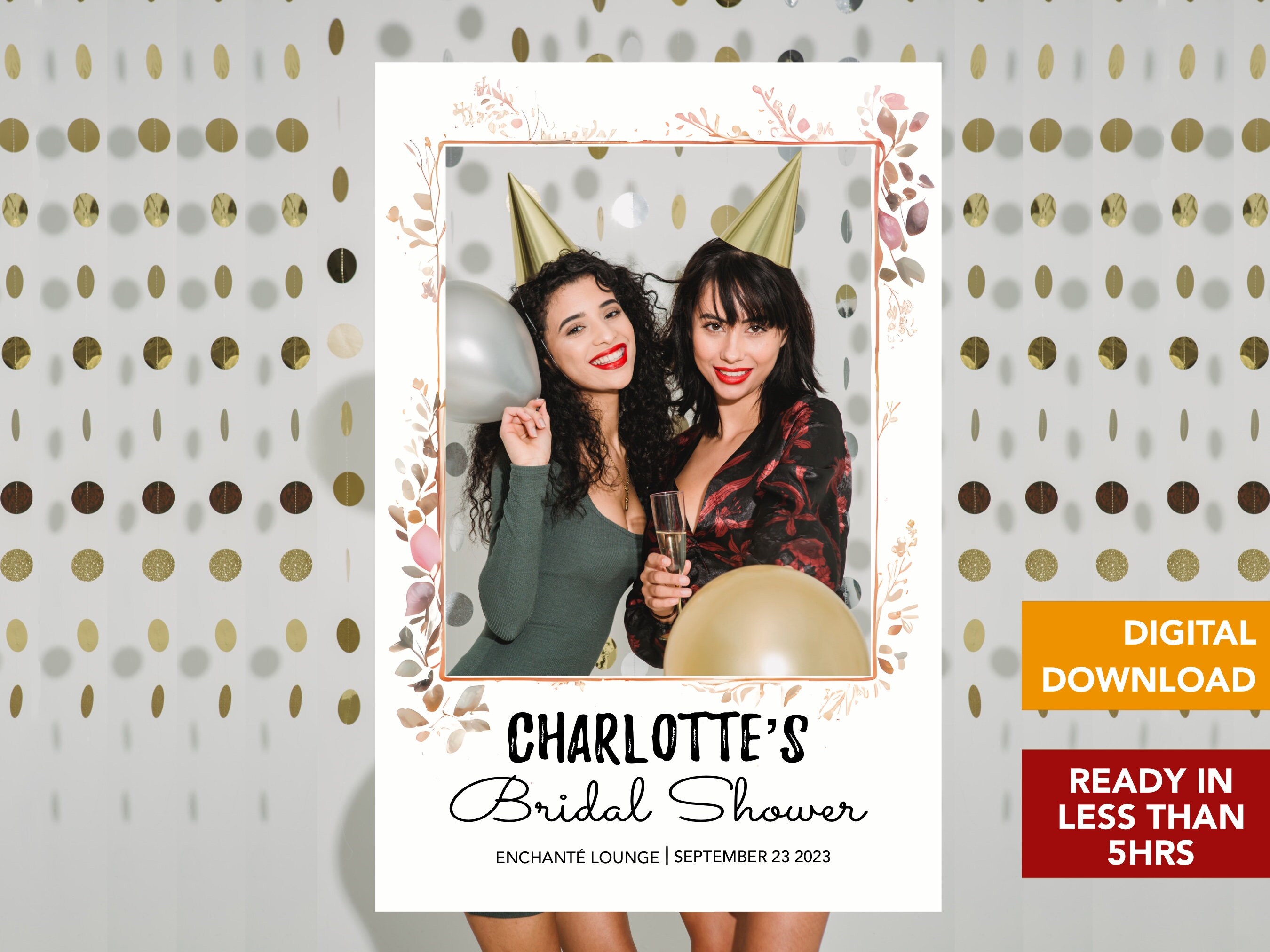 Bridal Shower Selfie Frame Cutout 24”x36” Photo Booth Prop Custom Picture Booth Hen Party Selfie Frame Prop Bridal Shower Event Decor