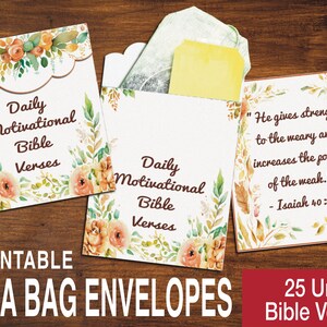 Verjaardagscadeau idee voor theeliefhebbers Doordacht cadeau voor haar Dagelijkse Bijbelverzen Afdrukbare theezakje Envelop voor Tea Party Favor Uniek cadeau idee