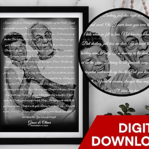Anniversary Gift Idea for Parents Song Lyrics Print First Dance Memory Custom Wedding Gift for Couple Wedding Song Unique Wedding Gift Idea