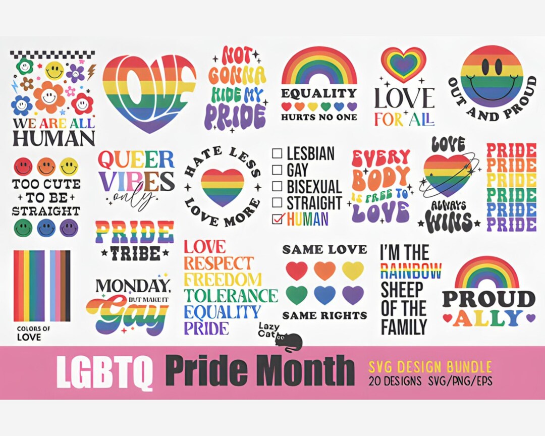 LGBTQ Pride Month SVG Design Bundle LGBT Svg Bundle Gay Svg - Etsy