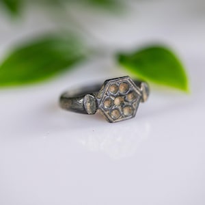 Authentic Ancient Roman Bronze Hexagonal Honeycomb Ring ‘Fuscus’ – 3rd Century AD