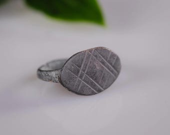 Late Roman Bronze Ring 'Rhombus' (3rd-5th c. CE) EU 47/US 4.25