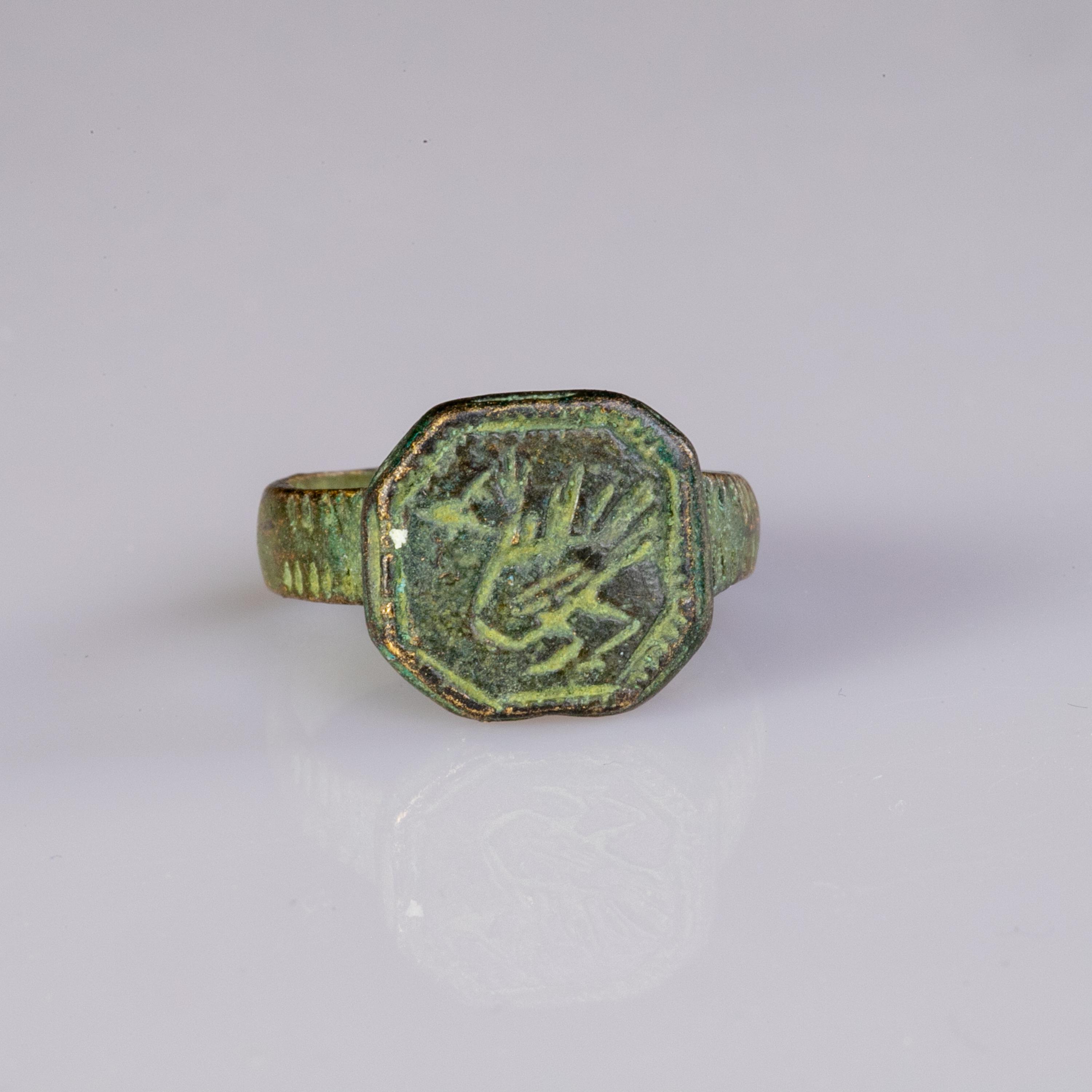 Roman Bronze Signet Ring - “aelia” (2nd–3rd Century AD) – EU 51