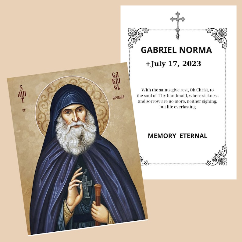 Religious Icon Card Custom Laminated Orthodox Christian Memorial Card: Pocket Saint Card - Etsy