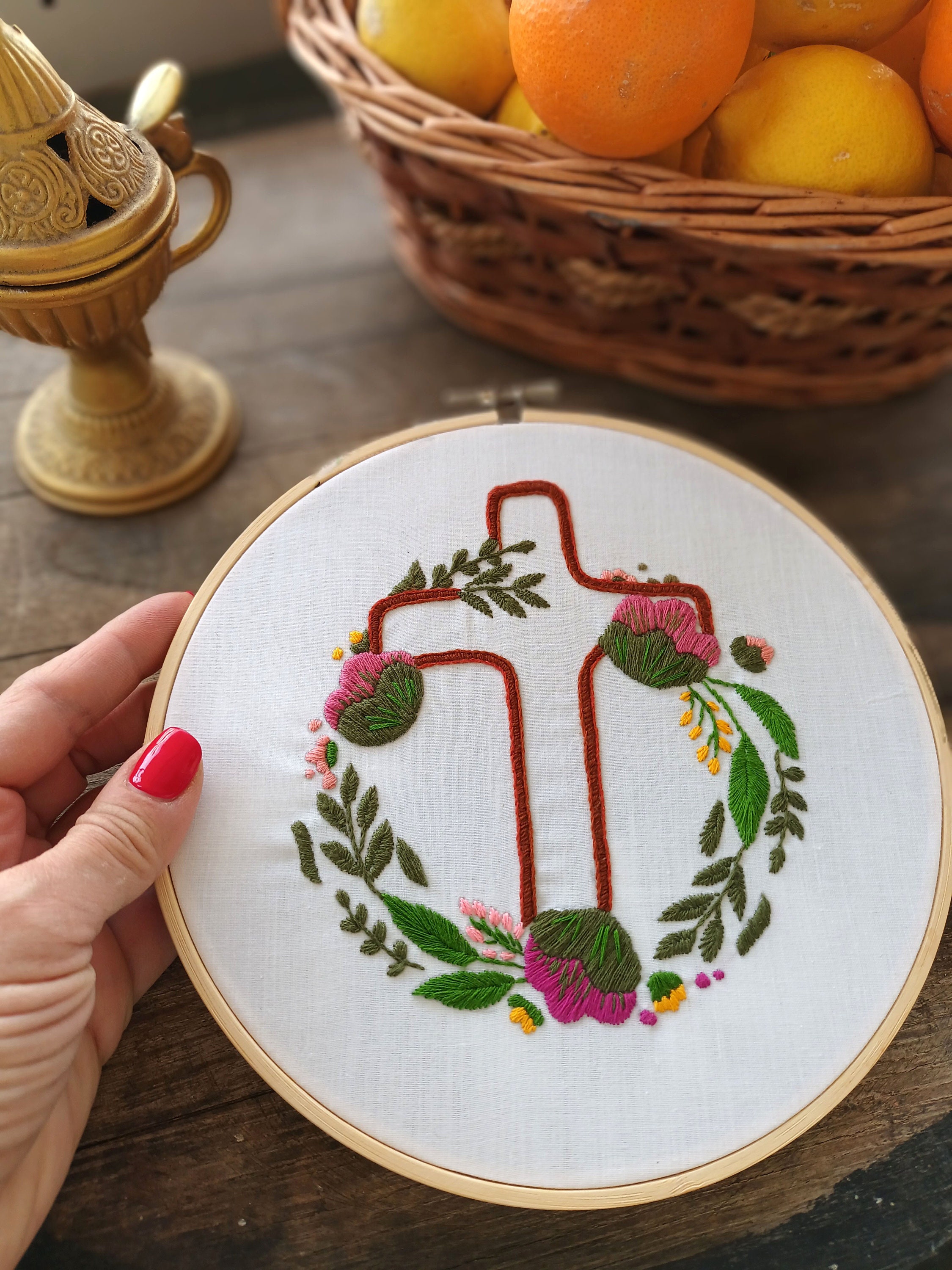 Kit Point De Croix Débutant Adulte - Toile 11CT Pré-imprimée 'Moineaux Et Fleurs', 40x50 Cm, Fils Inclus - 7