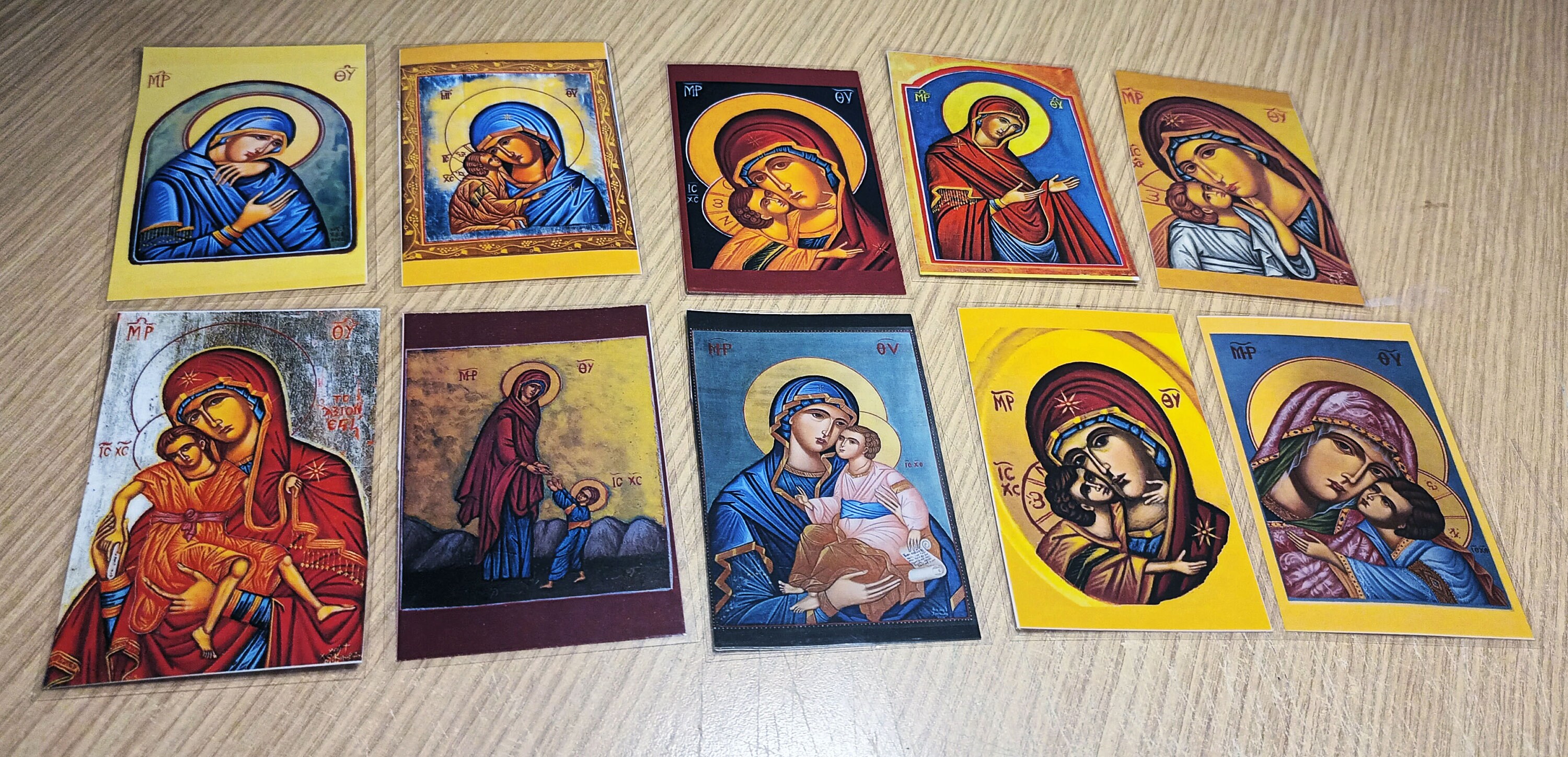 Orthodox Greek Laminated Icon Prayer Icon Cards 2 Sets of 10 Etsy