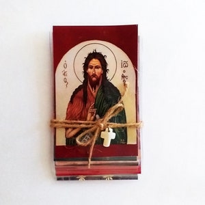 Assortimento di 20 biglietti di santi stampati e plastificati, icone sacre greco-ortodosse in formato tascabile, biglietti di preghiera per progetti scolastici della chiesa in omaggio