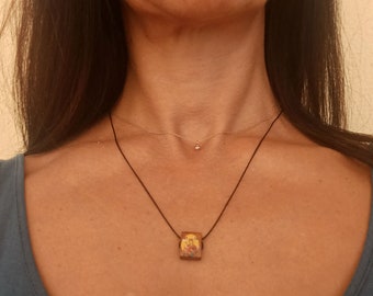 Handmade Wooden Icon Pendant Necklace: Religious Orthodox Gift