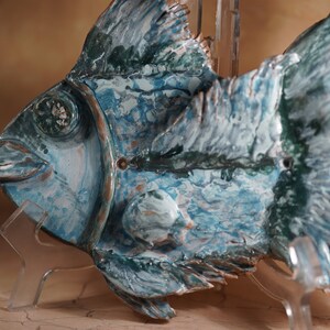 MOM FISH - decoration - handmade ceramics made in Italy - Perfect statement piece or gift - Kiln fired, Perfect Imperfections