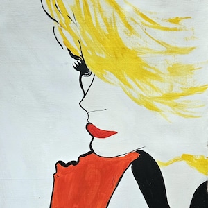 René Gruau Signed Vintage Painting French Fashion Illustration Art