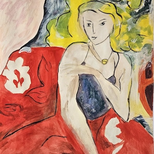 Henri Matisse firmato disegno d'epoca su carta arte moderna francese