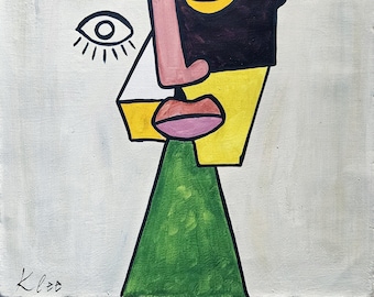 Paul Klee Signed Vintage Oil Painting Abstract Cubism Art - Etsy