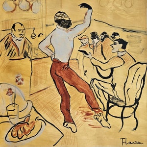 Henri de Toulouse-Lautrec Disegno firmato su carta Arte figurativa francese