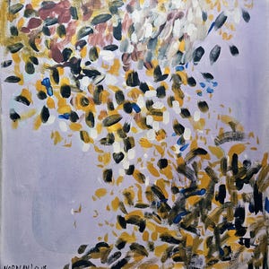 Norman Lewis, peinture vintage signée expressionniste abstrait art figuratif
