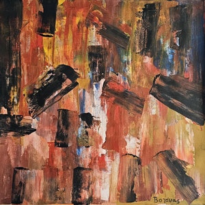 Paul-Émile Borduas Signed Vintage Oil Painting Canadian Abstract Modernist Art