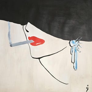 René Gruau Signed French Fashion Illustration Paper Art