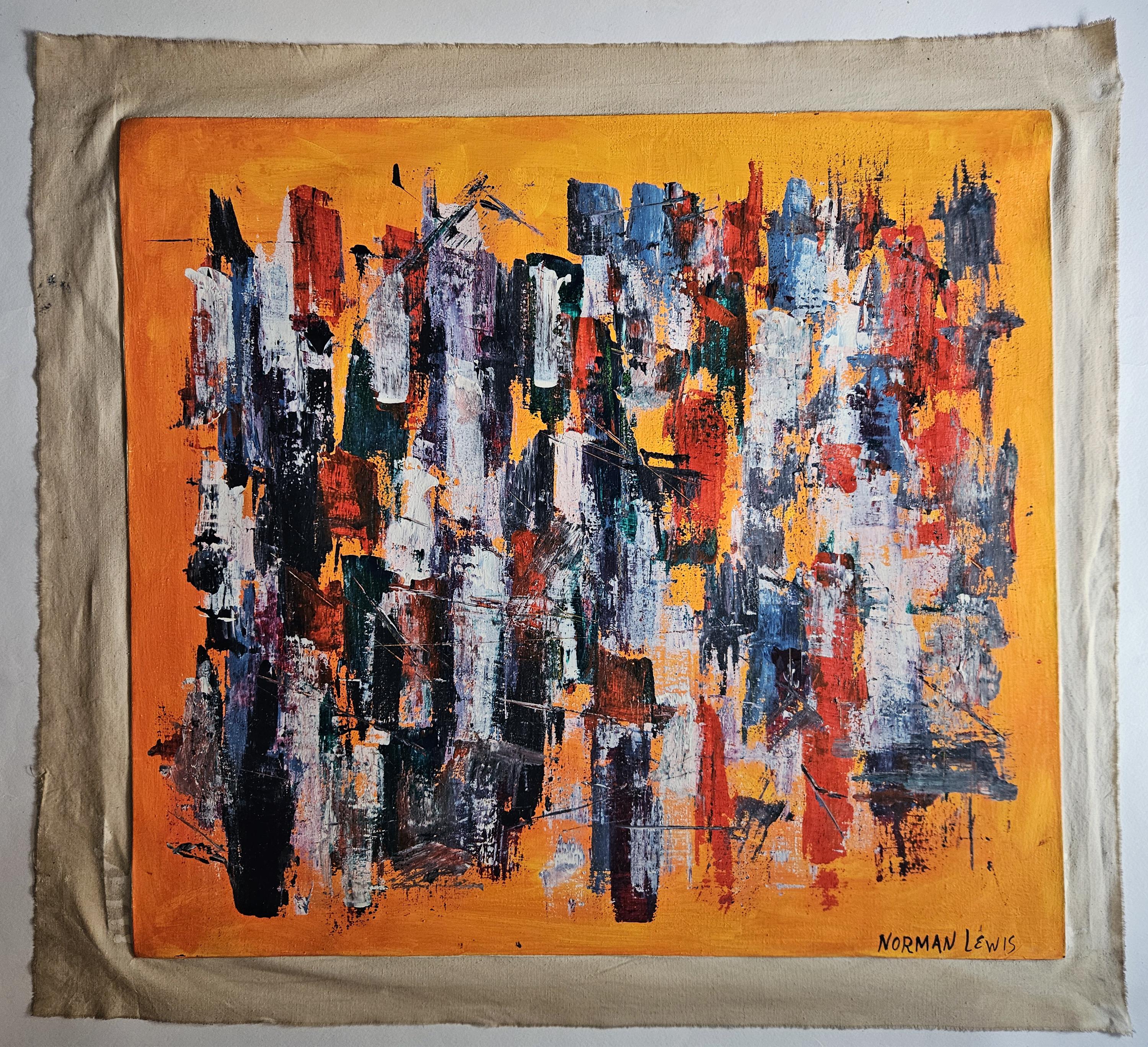 ノーマン・ルイスのサイン入りヴィンテージ絵画 抽象表現主義 アフリカ