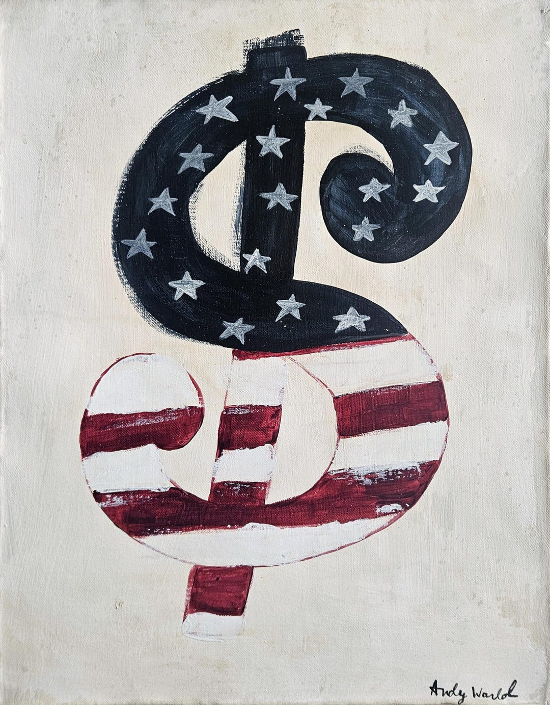 Andy Warhol Signed Vintage Painting Pop Art Dollar Sign American Art - Etsy