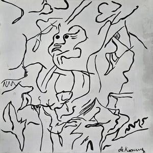 Willem de Kooning gesigneerd vintage schilderij abstract expressionisme