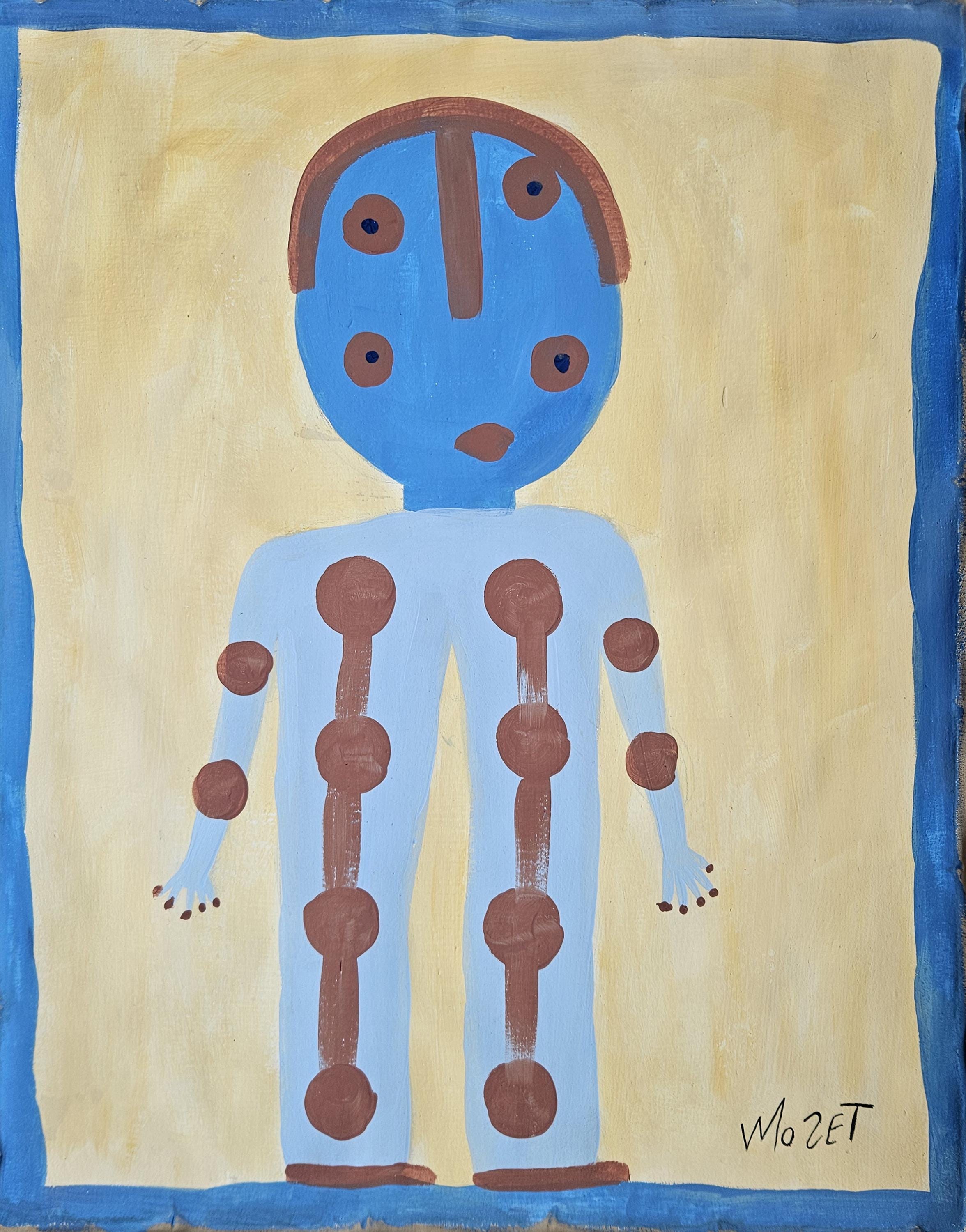 Mose Tolliver Signed Vintage Painting on Canvas American Folk Art