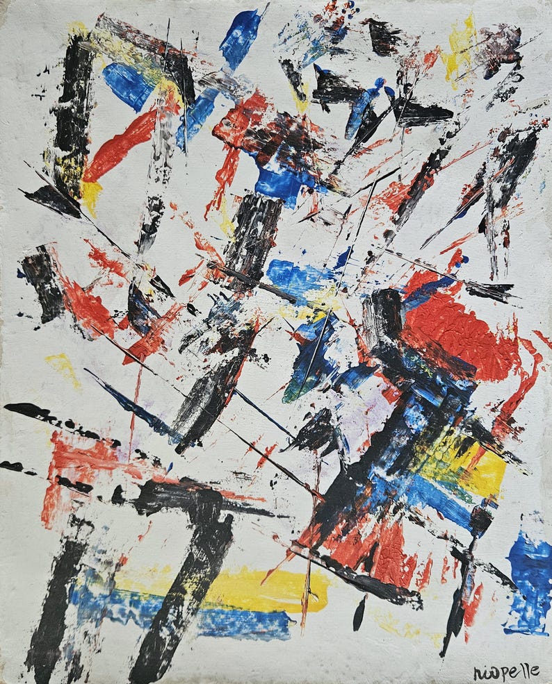 J Ripoll Jean-paul Riopelle Signed Vintage Painting Abstract Expressionist ...